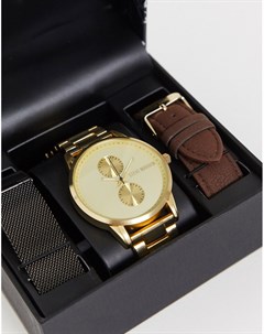 Подарочный набор женские часы со сменными ремешками Steve madden