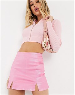 Розовая джинсовая мини юбка с покрытием Dua Lipa x Pepe jeans