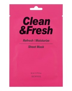 Маска Clean Fresh Refresh Moistuize Sheet Mask Тканевая для Освежающего и Увлажняющего Эффекта 22 мл Eunyul