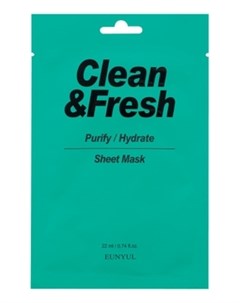 Маска Clean Fresh Purify Hydrate Sheet Mask Тканевая для Очищающего и Увлажняющего Эффекта 22 мл Eunyul