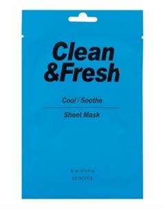 Маска Clean Fresh Cool Soothe Sheet Mask Тканевая для Охлаждающего и Успокаивающего Эффекта 22 мл Eunyul