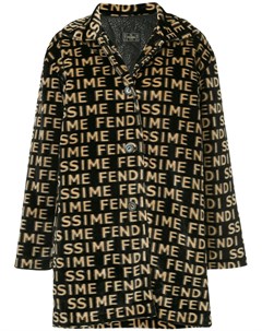 Пальто с принтом с логотипом и с длинными рукавами Fendi pre-owned