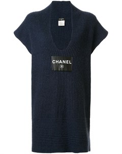 Трикотажное платье с нашивкой логотипом Chanel pre-owned