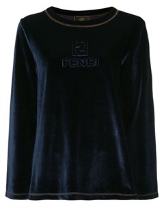 Велюровый свитер с логотипом Fendi pre-owned