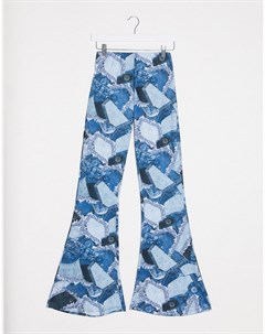 Узкие брюки в джинсовом стиле с клешем Jaded london