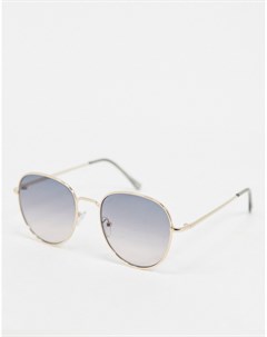 Круглые солнцезащитные очки с золотистой оправой Vero moda
