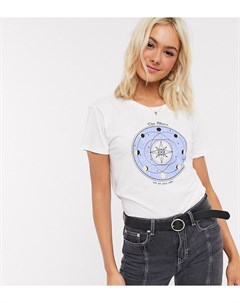 Белая футболка с синим астрономическим принтом Jdy