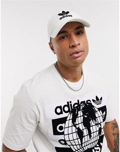 Белая кепка с логотипом в виде трилистника Adidas originals