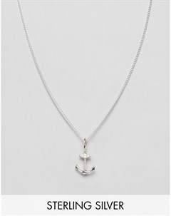 Серебряное ожерелье с небольшой подвеской якорем Katie mullally