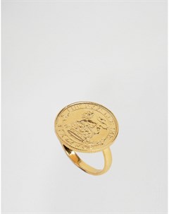 Позолоченное кольцо с английским шестипенсовиком Katie mullally