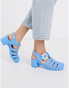 Синие босоножки на каблуке Asos design