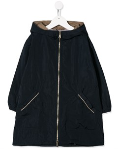 Пальто на молнии с капюшоном Brunello cucinelli kids