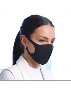 Многоразовая защитная маска черная с аппликацией Rask (германия)