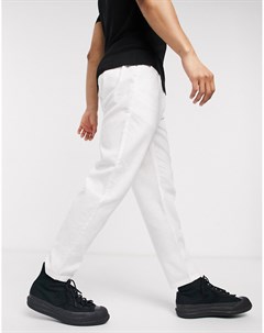 Белые брюки с добавлением льна и шнурком Only & sons