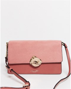 Розовая сумка через плечо с золотистой пряжкой Luella grey