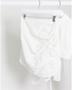 Белая мини юбка от комплекта со сборками London Rare