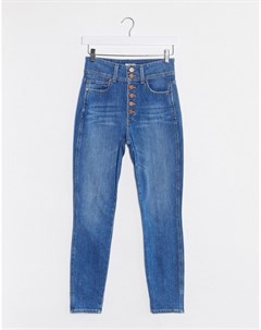 Синие джинсы скинни с завышенной талией Jeans Alice & olivia