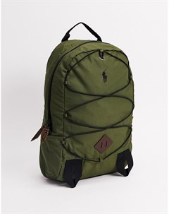 Рюкзак оливкового цвета с контрастным логотипом Polo ralph lauren