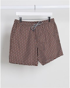 Бордовые шорты для плавания с геометрическим принтом Burton menswear