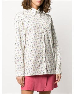 Рубашка оверсайз с цветочным принтом Prada