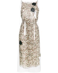 Платье миди с полупрозрачным слоем и цветочным принтом Calvin klein 205w39nyc