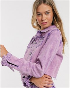 Фиолетовая короткая джинсовая куртка Urban bliss