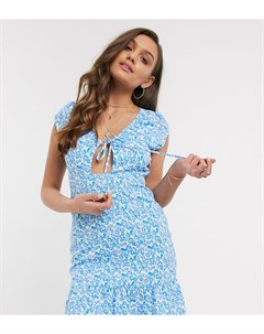 Платье мини с цветочным принтом и вырезом Fashion union petite