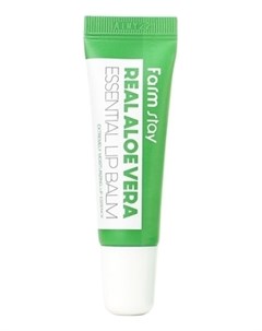 Бальзам Real Aloe Vera Essential Lip Balm Суперувлажняющий для Губ с Алоэ 10 мл Farmstay