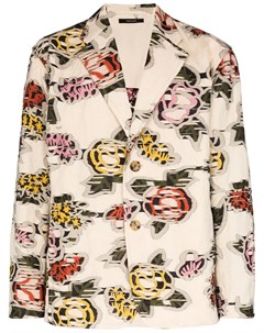 Однобортный пиджак с цветочным принтом Issey miyake