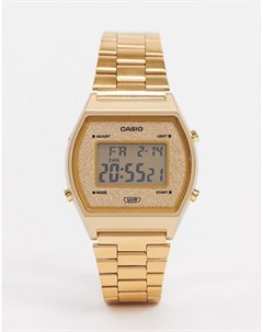 Золотистые цифровые наручные часы Casio