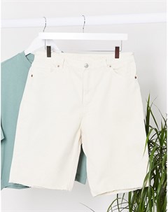 Светлые прямые джинсовые шорты из органического хлопка с необработанным краем Monki