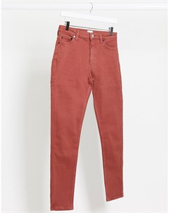 Красные джинсы скинни с завышенной талией French connection