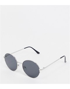 Большие круглые солнцезащитные очки в серебристой оправе с дымчатыми стеклами эксклюзивно от South beach