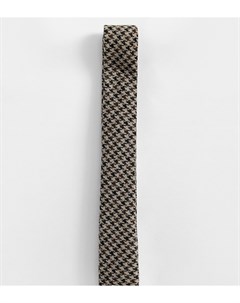 Коричневый галстук с принтом гусиная лапка Heart & dagger