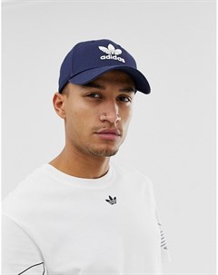 Темно синяя кепка с логотипом трилистником Adidas originals