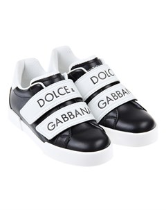 Кожаные кеды на липучках Dolce&gabbana