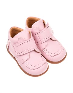 Розовые ботинки из кожи с перфорированным кантом детские Zecchino d'oro