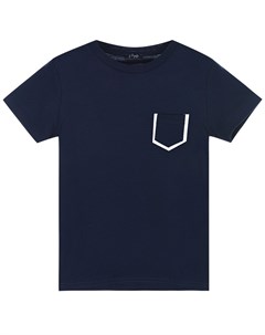 Темно синяя футболка с накладным карманом Il gufo