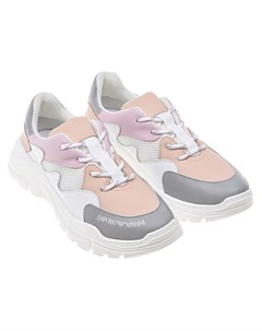 Розовые кроссовки с цветными вставками детские Emporio armani