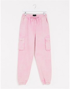 Розовые джинсовые джоггеры с эффектом кислотной стирки Brave soul