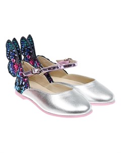 Серебристые туфли с аппликациями детские Sophia webster