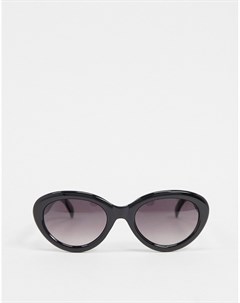 Черные овальные солнцезащитные очки Vero moda