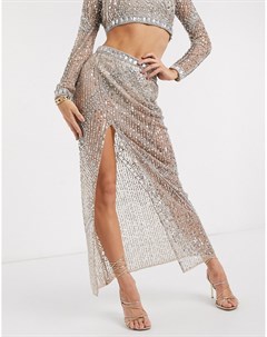 Декорированная золотистая юбка макси от комплекта Starlet