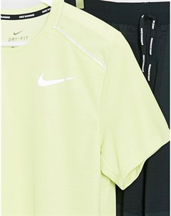 Лаймовая футболка Miler Nike running