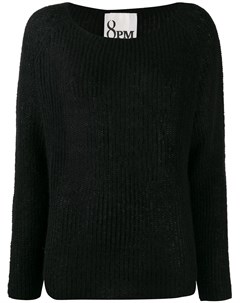 Трикотажный свитер свободного кроя в рубчик 8pm