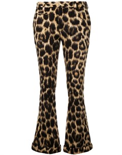 Расклешенные брюки с леопардовым узором R13