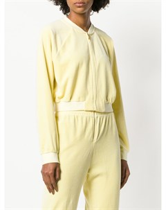 Велюровая укороченная спортивная куртка Swarovski Juicy couture