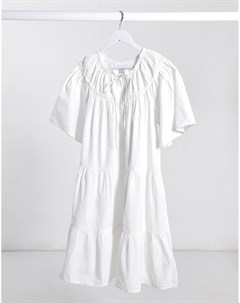 Белое поплиновое платье мини Topshop