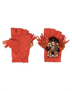 Декорированные перчатки митенки Biyan