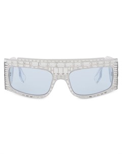 Солнцезащитные очки в прямоугольной оправе с кристаллами Burberry